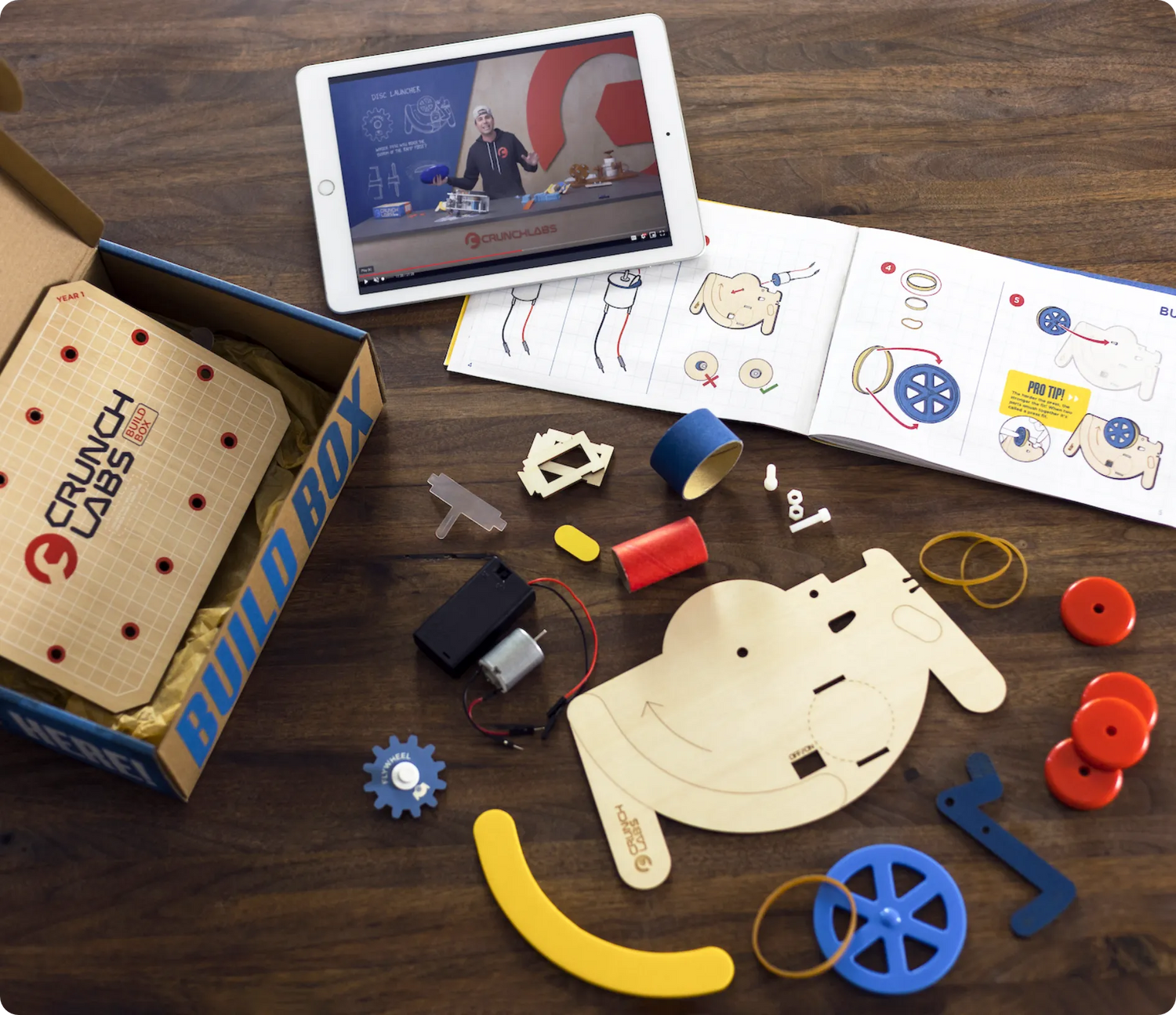 Photo of all individual components in a given Build Box