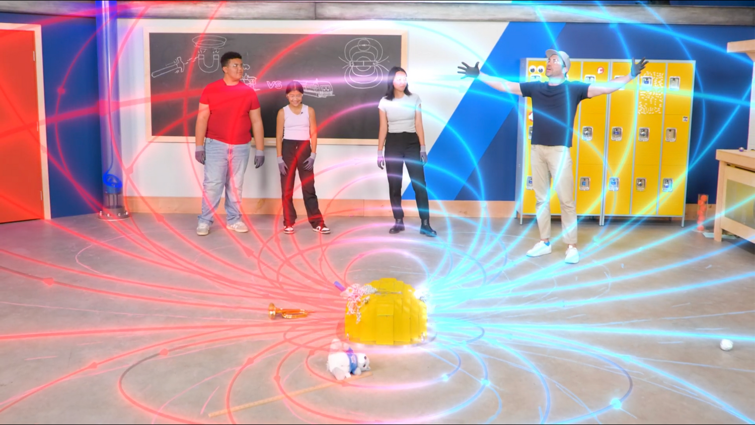 Class CrunchLabs kids doing a rainbow experiment with Mark Rober.