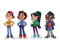 All 4 Main Cartoon Characters from CrunchLabs Mysteries Series