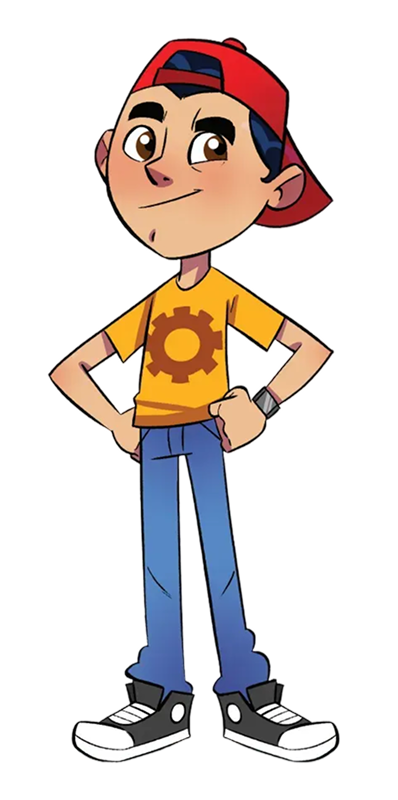 Cartoon Drawing of Mark's Character in CrunchLabs Mysteries Books
