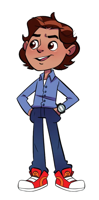 Cartoon Drawing of Robbie's Character in CrunchLabs Mysteries