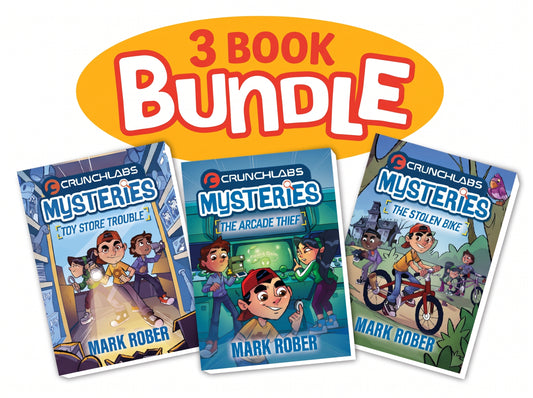 Graphic of the CrunchLabs Mysteries 3 Book Bundle