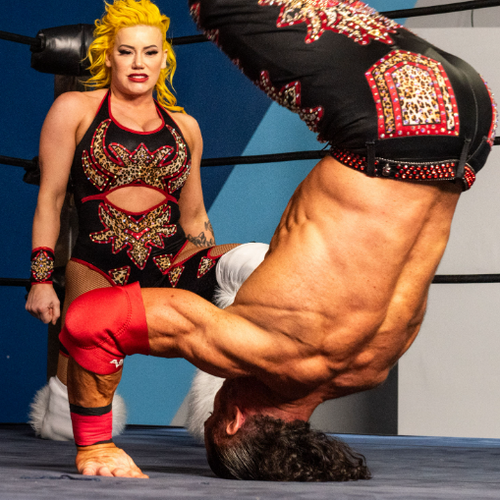 Photo of 2 Wrestlers in the Ring